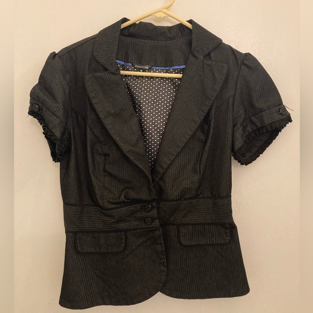NEW Maurice’s black short sleeve blazer size M medium